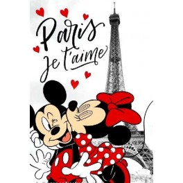 Fleece deka Disney Mickey a Minnie Paříž 100x150 cm